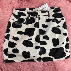Peach Love Cow 🐮 Print Skirt